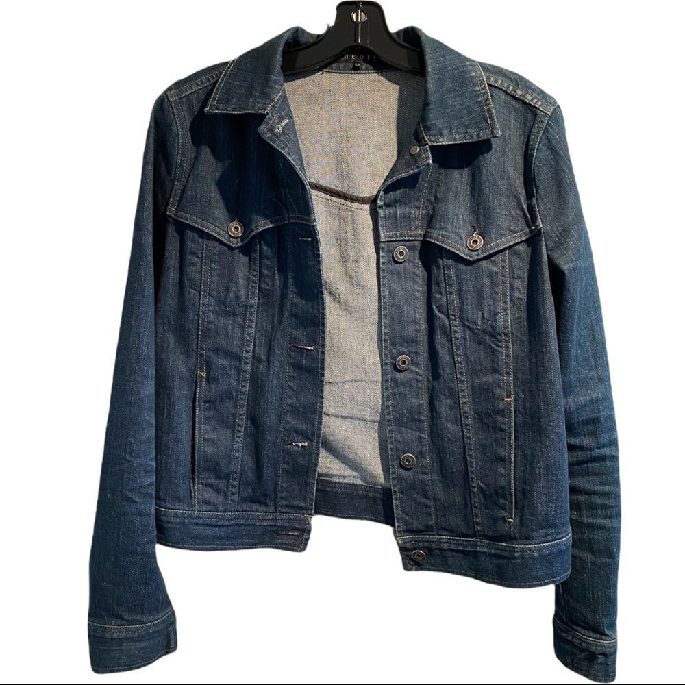 Theory Women's Dark Denim Jean Jacket size M - Picture 2 of 11